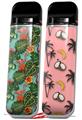 Skin Decal Wrap 2 Pack for Smok Novo v1 Famingos and Flowers Seafoam Green VAPE NOT INCLUDED