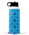 Skin Wrap Decal compatible with Hydro Flask Wide Mouth Bottle 32oz Nautical Anchors Away 02 Blue Medium (BOTTLE NOT INCLUDED)