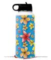 Skin Wrap Decal compatible with Hydro Flask Wide Mouth Bottle 32oz Beach Flowers Blue Medium (BOTTLE NOT INCLUDED)