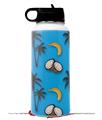 Skin Wrap Decal compatible with Hydro Flask Wide Mouth Bottle 32oz Coconuts Palm Trees and Bananas Blue Medium (BOTTLE NOT INCLUDED)