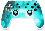 Skin Decal Wrap works with Original Google Stadia Controller Bokeh Hex Neon Teal Skin Only CONTROLLER NOT INCLUDED