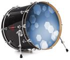 Decal Skin works with most 24" Bass Kick Drum Heads Bokeh Hex Blue - DRUM HEAD NOT INCLUDED