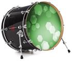 Decal Skin works with most 24" Bass Kick Drum Heads Bokeh Hex Green - DRUM HEAD NOT INCLUDED
