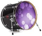 Decal Skin works with most 24" Bass Kick Drum Heads Bokeh Hex Purple - DRUM HEAD NOT INCLUDED