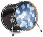 Decal Skin works with most 24" Bass Kick Drum Heads Bokeh Squared Blue - DRUM HEAD NOT INCLUDED