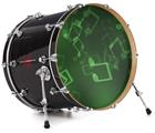 Decal Skin works with most 24" Bass Kick Drum Heads Bokeh Music Green - DRUM HEAD NOT INCLUDED