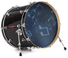 Decal Skin works with most 24" Bass Kick Drum Heads Bokeh Music Blue - DRUM HEAD NOT INCLUDED