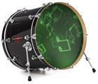 Decal Skin works with most 26" Bass Kick Drum Heads Bokeh Music Green - DRUM HEAD NOT INCLUDED
