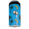 WraptorSkinz Skin Decal Wrap compatible with Yeti 16oz Tall Colster Can Cooler Insulator Coconuts Palm Trees and Bananas Blue Medium (COOLER NOT INCLUDED)