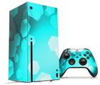 WraptorSkinz Skin Wrap compatible with the 2020 XBOX Series X Console and Controller Bokeh Hex Neon Teal (XBOX NOT INCLUDED)