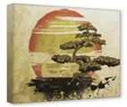 Gallery Wrapped 11x14x1.5  Canvas Art - Bonsai Sunset