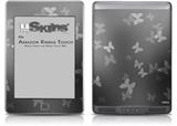 Bokeh Butterflies Grey - Decal Style Skin (fits Amazon Kindle Touch Skin)