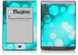 Bokeh Hex Neon Teal - Decal Style Skin (fits Amazon Kindle Touch Skin)