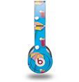 WraptorSkinz Skin Decal Wrap compatible with Beats Solo HD (Original) Beach Party Umbrellas Blue Medium (HEADPHONES NOT INCLUDED)