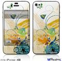 iPhone 4S Decal Style Vinyl Skin - Water Butterflies