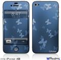 iPhone 4S Decal Style Vinyl Skin - Bokeh Butterflies Blue