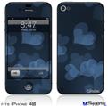 iPhone 4S Decal Style Vinyl Skin - Bokeh Hearts Blue