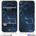 iPhone 4S Decal Style Vinyl Skin - Bokeh Music Blue