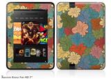 Flowers Pattern 01Decal Style Skin fits 2012 Amazon Kindle Fire HD 7 inch
