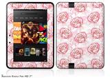 Flowers Pattern Roses 13Decal Style Skin fits 2012 Amazon Kindle Fire HD 7 inch
