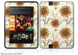 Flowers Pattern 19Decal Style Skin fits 2012 Amazon Kindle Fire HD 7 inch