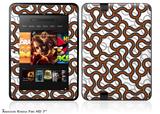 Locknodes 01 Burnt OrangeDecal Style Skin fits 2012 Amazon Kindle Fire HD 7 inch