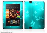 Bokeh Butterflies Neon TealDecal Style Skin fits 2012 Amazon Kindle Fire HD 7 inch