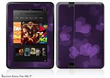 Bokeh Hearts PurpleDecal Style Skin fits 2012 Amazon Kindle Fire HD 7 inch