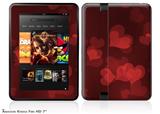 Bokeh Hearts RedDecal Style Skin fits 2012 Amazon Kindle Fire HD 7 inch
