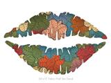 Flowers Pattern 01 - Kissing Lips Fabric Wall Skin Decal measures 24x15 inches