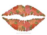Flowers Pattern Roses 06 - Kissing Lips Fabric Wall Skin Decal measures 24x15 inches