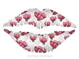 Flowers Pattern 16 - Kissing Lips Fabric Wall Skin Decal measures 24x15 inches