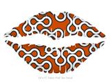 Locknodes 03 Burnt Orange - Kissing Lips Fabric Wall Skin Decal measures 24x15 inches
