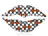 Locknodes 05 Burnt Orange - Kissing Lips Fabric Wall Skin Decal measures 24x15 inches
