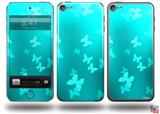 Bokeh Butterflies Neon Teal Decal Style Vinyl Skin - fits Apple iPod Touch 5G (IPOD NOT INCLUDED)