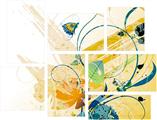 Water Butterflies - 7 Piece Fabric Peel and Stick Wall Skin Art (50x38 inches)
