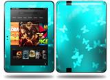Bokeh Butterflies Neon Teal Decal Style Skin fits Amazon Kindle Fire HD 8.9 inch