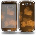 Bokeh Hearts Orange - Decal Style Skin (fits Samsung Galaxy S III S3)