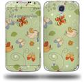 Birds Butterflies and Flowers - Decal Style Skin (fits Samsung Galaxy S IV S4)