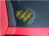 Famingos and Flowers Sage Green - I Heart Love Car Window Decal 6.5 x 5.5 inches