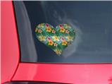 Beach Flowers 02 Seafoam Green - I Heart Love Car Window Decal 6.5 x 5.5 inches
