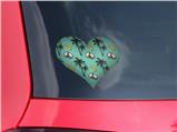 Coconuts Palm Trees and Bananas Seafoam Green - I Heart Love Car Window Decal 6.5 x 5.5 inches